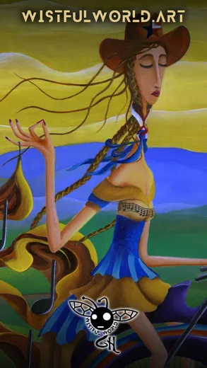 One frame of the reel, a close-up of the painting